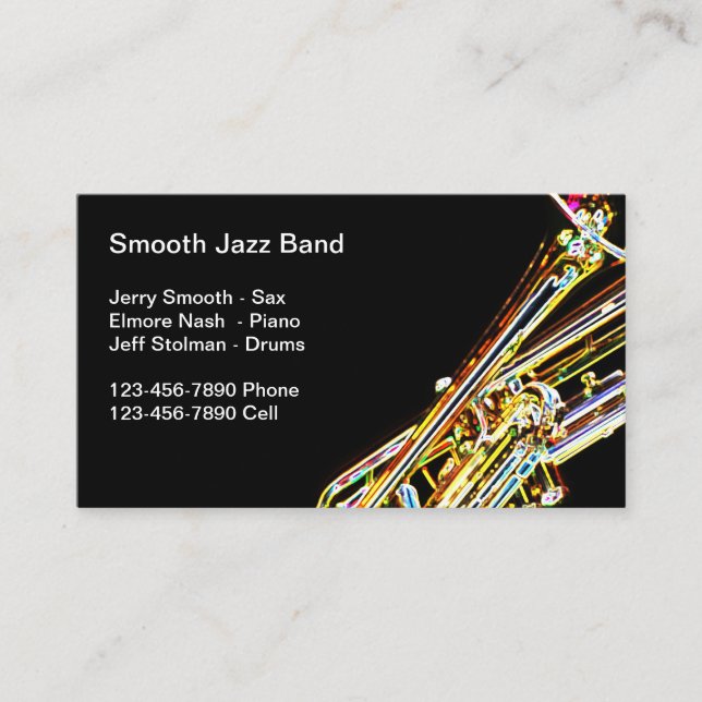 Jazz Band Trumpet Thema Visitenkarte (Vorderseite)