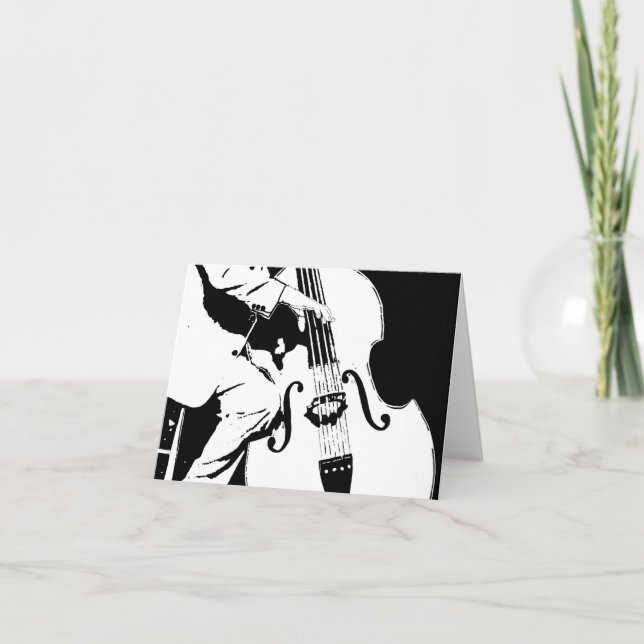Jazz Bass Musician 4x5.6 Faltkarte (Vorderseite)