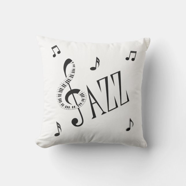 Jazz Black Numbers Silver Kissen (Vorderseite)