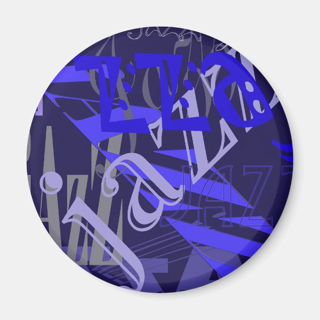 Jazz Blue on Blue Magnet (Vorne)