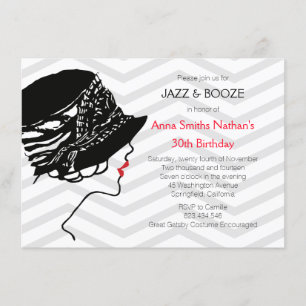 Jazz & Booze Great Gatsby Invitation Anniversaire