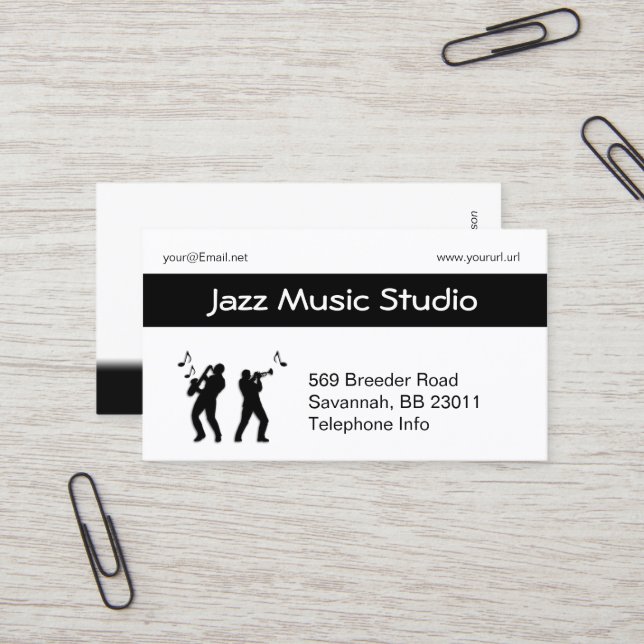 Jazz Business Card Visitenkarte (Vorderseite/Rückseite Beispiel)