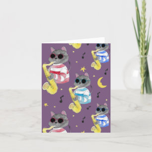 Jazz Cat Feiertagskarte