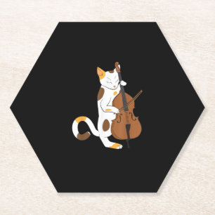 Jazz Cat Shirt spielen Bass Instrument für Kitten Untersetzer