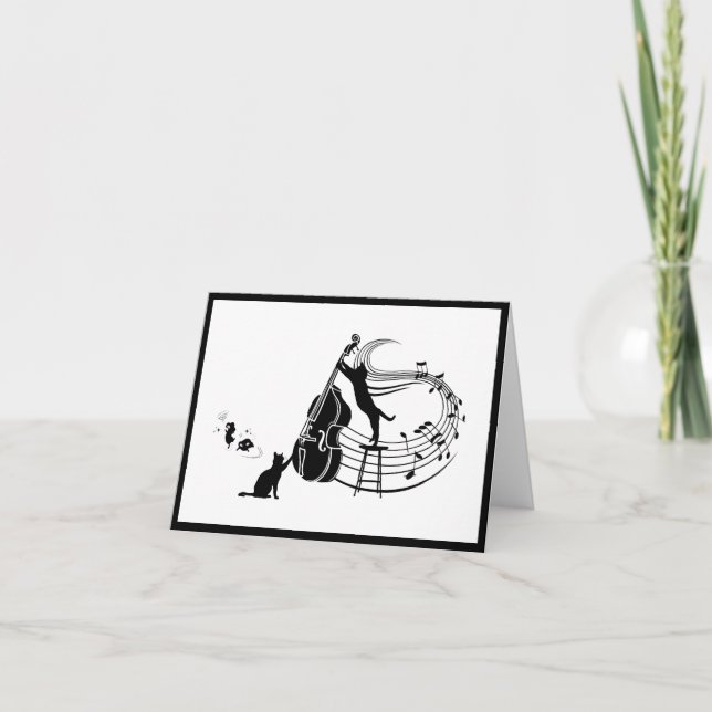 Jazz Cats | Falsche doppelte Notizkarte (Vorderseite)