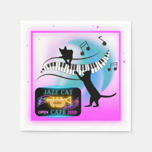 Jazz Cats Piano Paper Napkins Serviette