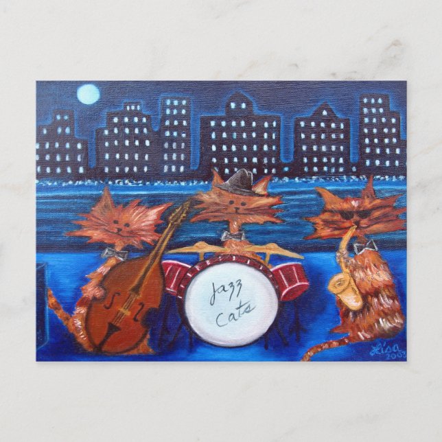 Jazz Cats Post Card Postkarte (Vorderseite)