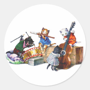Jazz Cats Runder Aufkleber