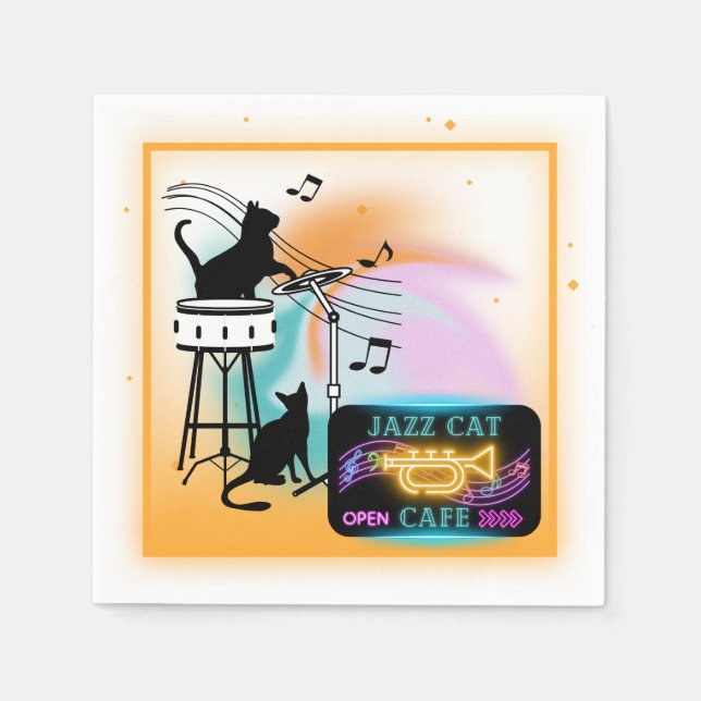Jazz Cats | Trum Paper Napkins Serviette (Vorderseite)