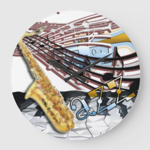 Jazz Clock Große Wanduhr