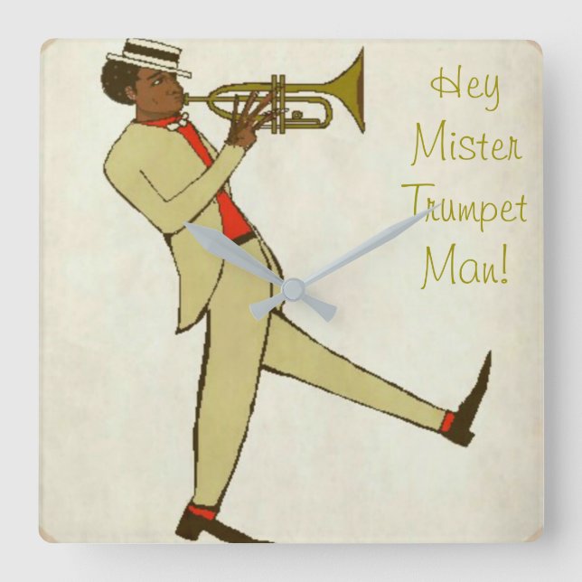 Jazz Clock Quadratische Wanduhr (Vorderseite)