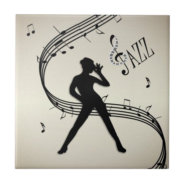 Jazz Dance Golden Keramik Tile Fliese (Vorderseite)