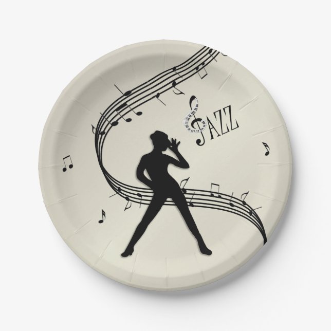 Jazz Dance Golden Music Pappteller (Vorderseite)