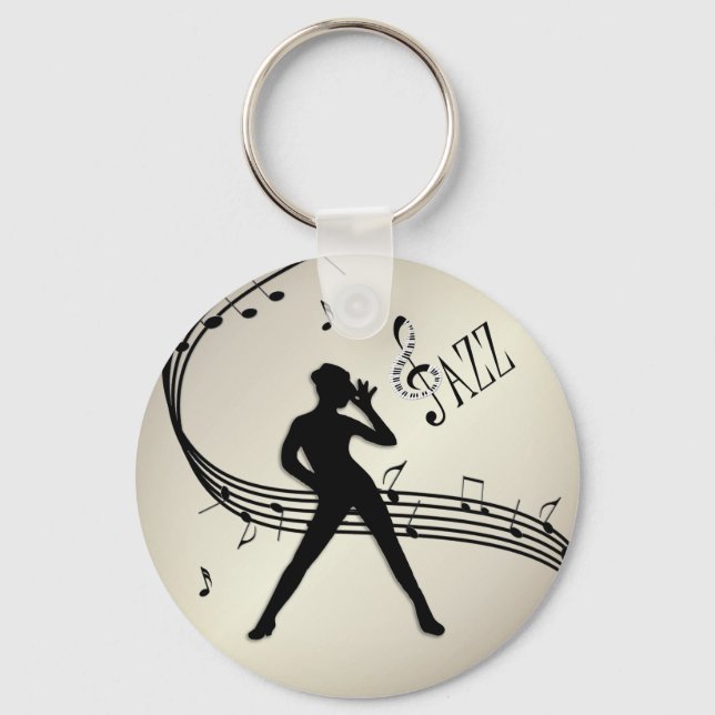 Jazz Dance Golden Music Schlüsselanhänger (Vorderseite)