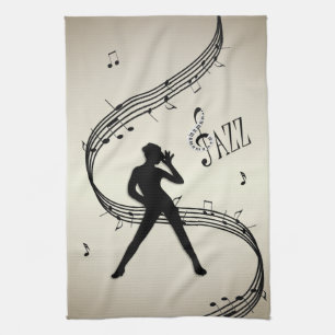Jazz Dance Golden Music Serviette de cuisine