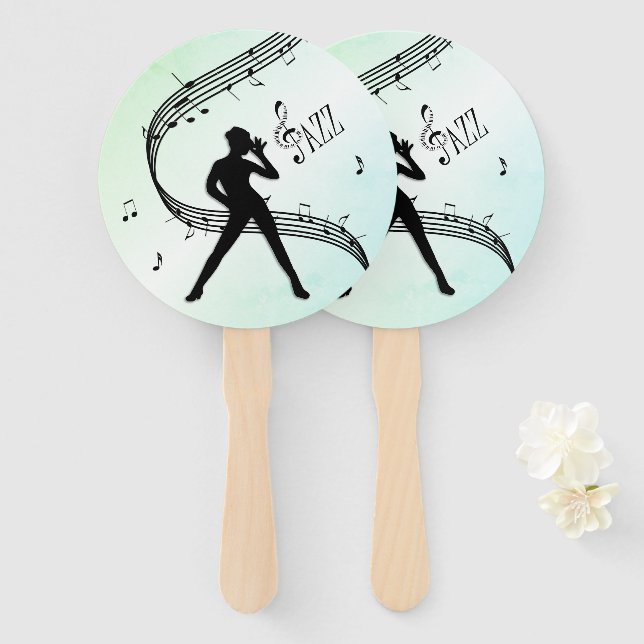 Jazz Dance Green Music Fächer (Vorne und Hinten)