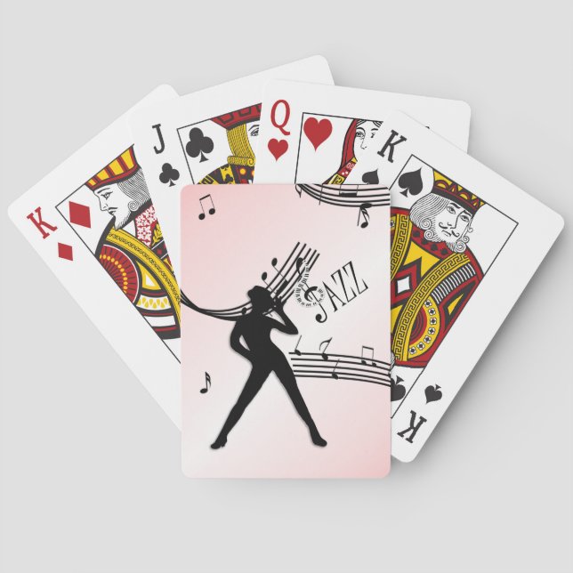 Jazz Dance Pink Music Bicycle Playing Cards Spielkarten (Rückseite)