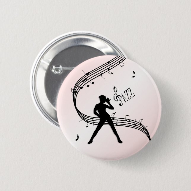 Jazz Dance Pink Music Button (Vorne & Hinten)