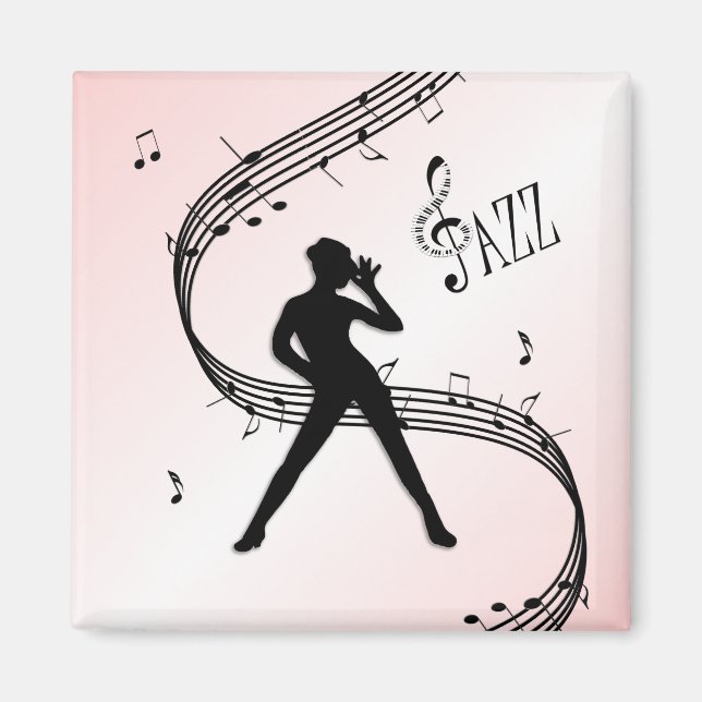 Jazz Dance Pink Music Magnet (Vorne)