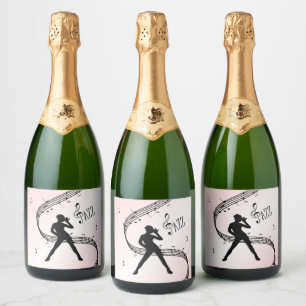 Jazz Dance Pink Music Sparkling Vin Étiquette