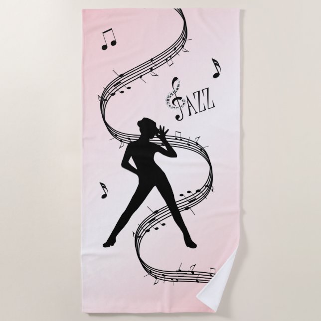 Jazz Dance Pink Music Strandtuch (Vorderseite)