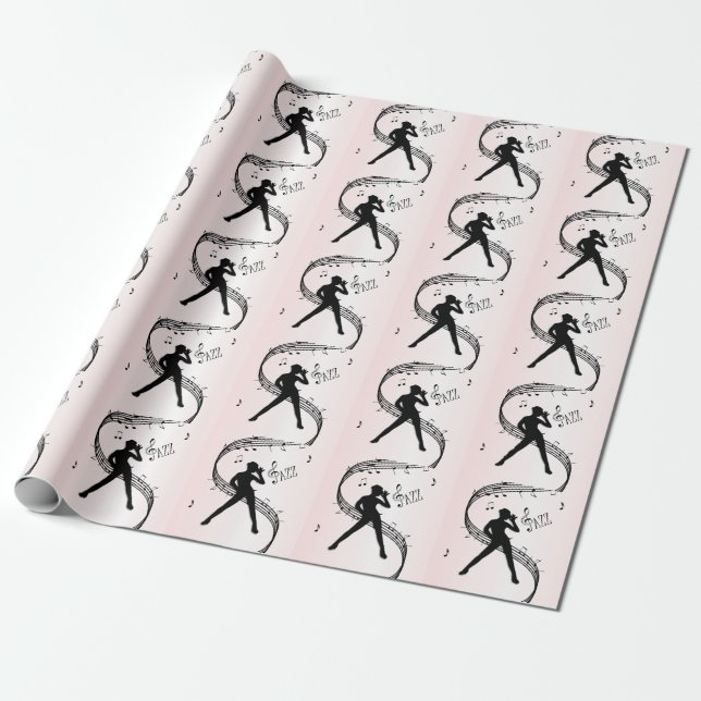 Jazz Dance Pink Music Wrapping Paper Geschenkpapier (Ungerollt)