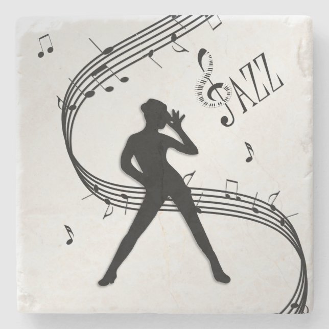 Jazz Dance Silver Steinuntersetzer (Vorderseite)