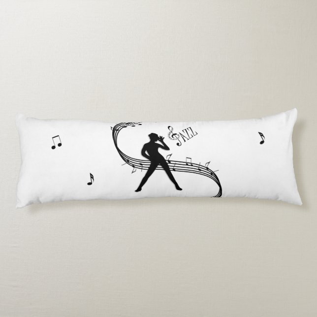 Jazz Dance White Music Body Kissen (Rückseite)