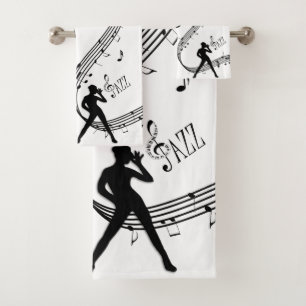 Jazz Dance White Music Ensemble de serviettes de b