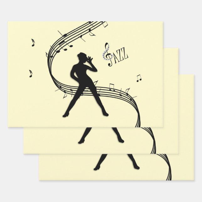 Jazz Dance Yellow Music Geschenkpapier Set (Set)