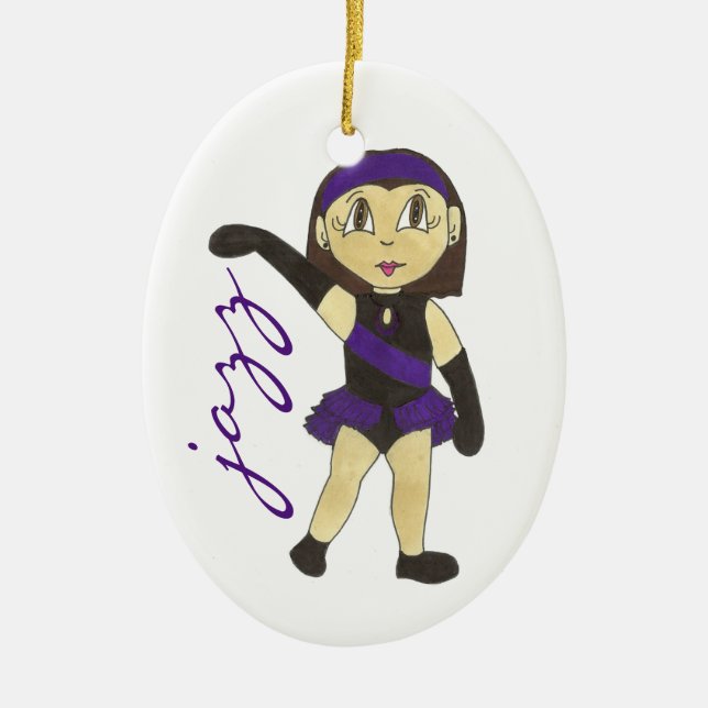 Jazz Dancer Lila Costume Erwägungsgrund Tanzlehrer Keramik Ornament (Vorne)