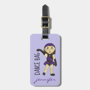 Jazz Dancer Personalisiert Dance Teacher Bag Lila Gepäckanhänger