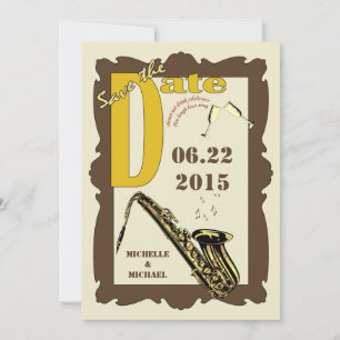 Jazz de style rétro, carte de rappel de date