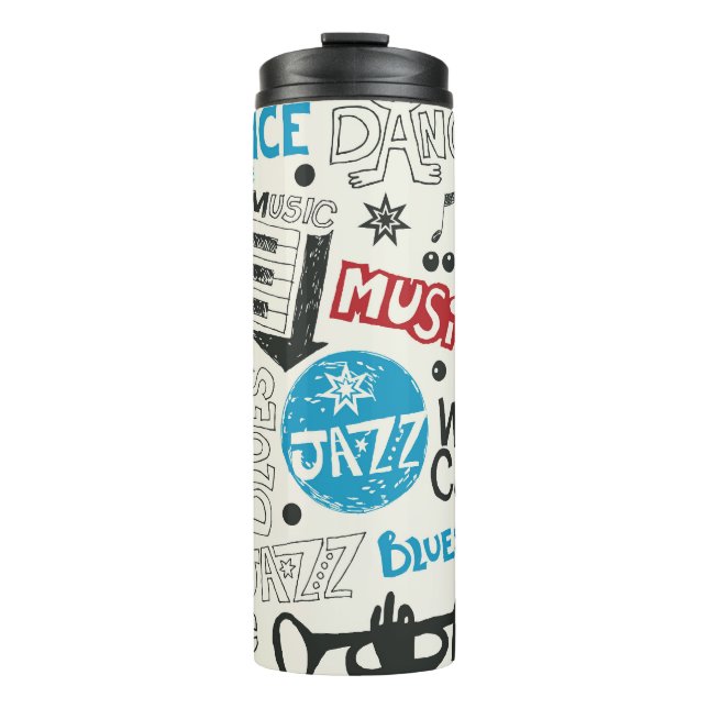 Jazz Doodle: Eclectic Music Mix Thermosbecher (Vorderseite)