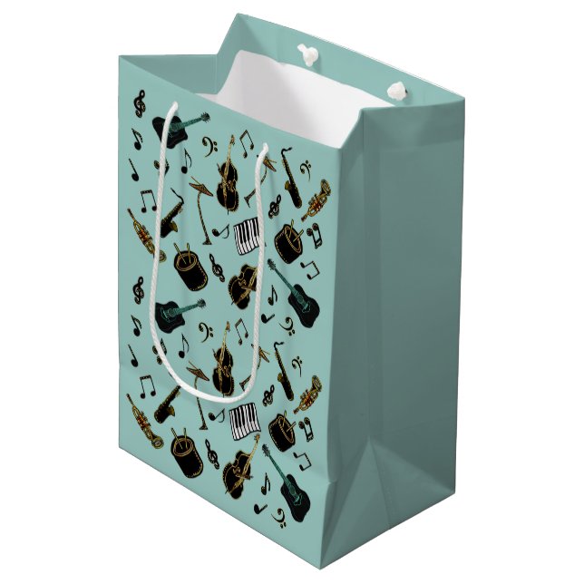 Jazz es herauf Geschenk-Taschen Mittlere Geschenktüte (Vorderseite Schrägansicht)