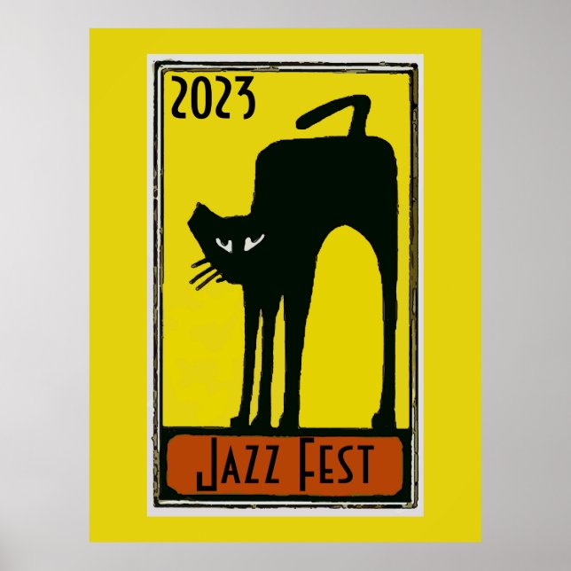 Jazz Fest 2020 Schwarze Katze Poster (Vorne)
