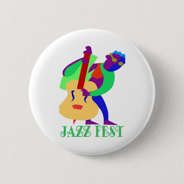 Jazz Fest Blues Man Button (Vorderseite)