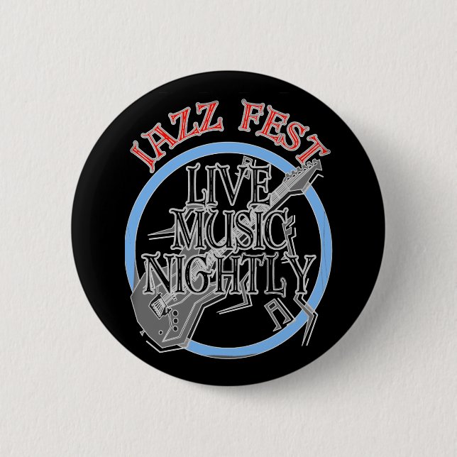Jazz fest Live Music Black Button (Vorderseite)