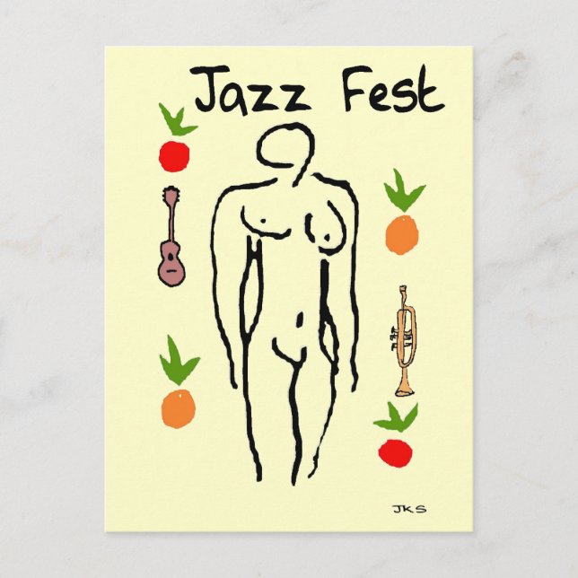Jazz Fest Matisse Style Postkarte (Vorderseite)