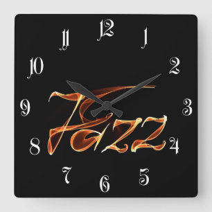 Jazz-Feuerzeichen Quadratische Wanduhr