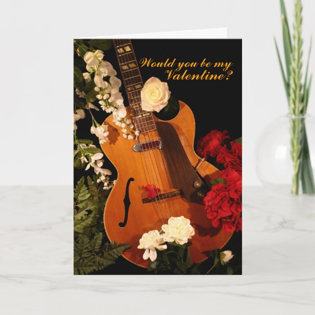 Jazz-Gitarren-Valentinsgrußkarte Feiertagskarte (Vorderseite)