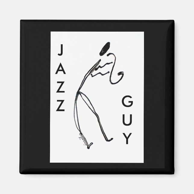 Jazz Guy Carré Magnet (Devant)