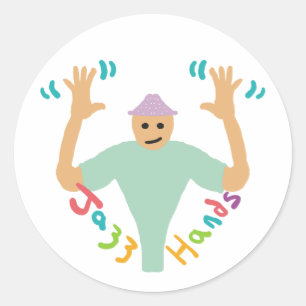 Jazz Hands Runder Aufkleber