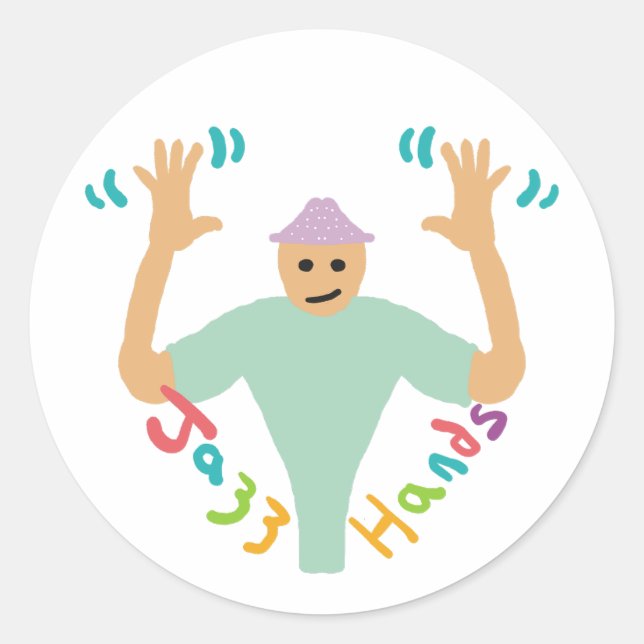 Jazz Hands Runder Aufkleber (Vorderseite)