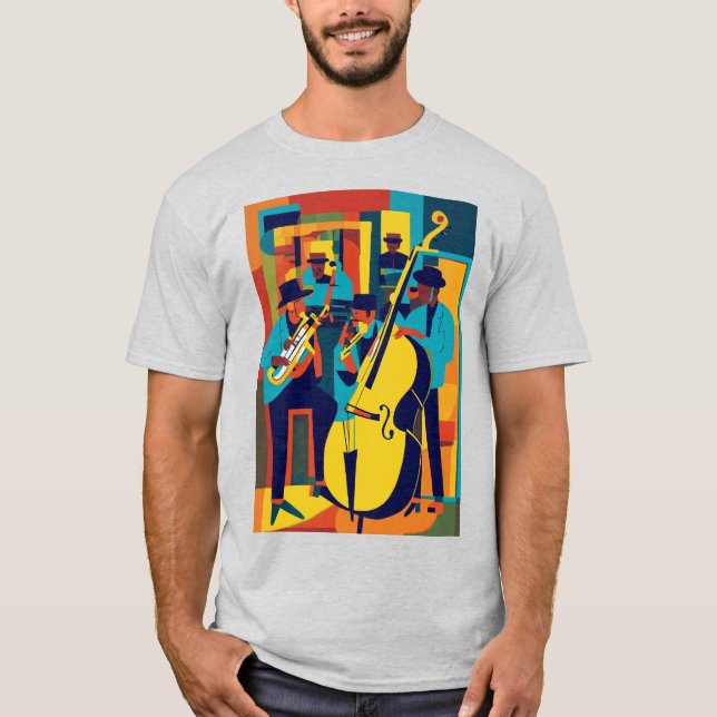 Jazz Harmony Leinwand: Abstrakt Art T - Shirt (Vorderseite)