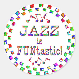 Jazz ist FUNtastic Runder Aufkleber