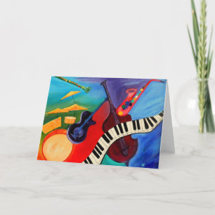 Jazz It Abstrakt Greetingcard Karte