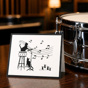 Jazz Katzen Drum gefaltete Karte