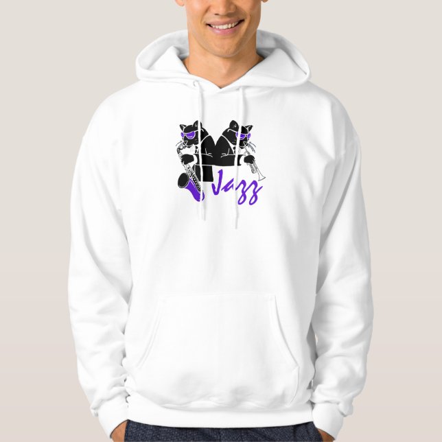 Jazz-Katzen Hoodie (Vorderseite)