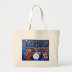 Jazz-Katzen-Taschen-Tasche Jumbo Stoffbeutel